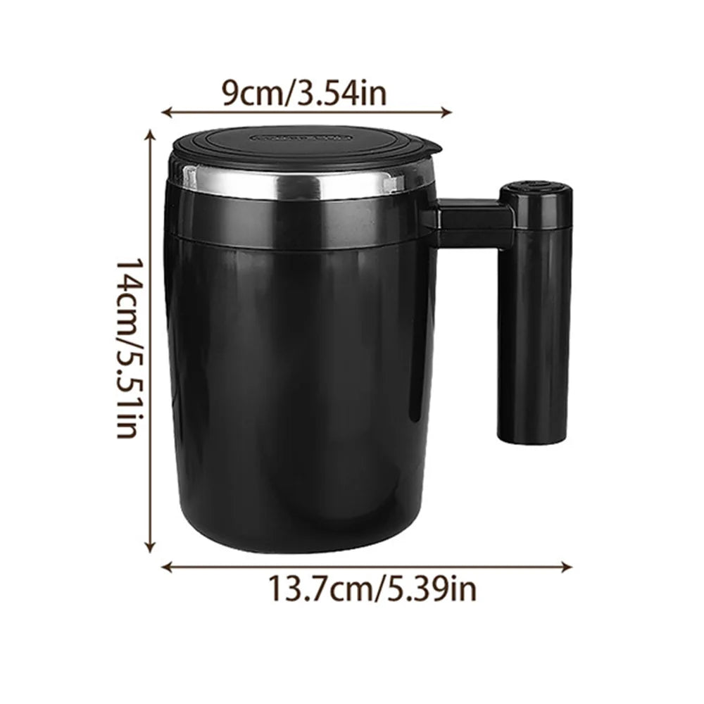 Taza Auto-Mezcladora USB Recargable – Acero Inoxidable para Café, Leche o Batidos