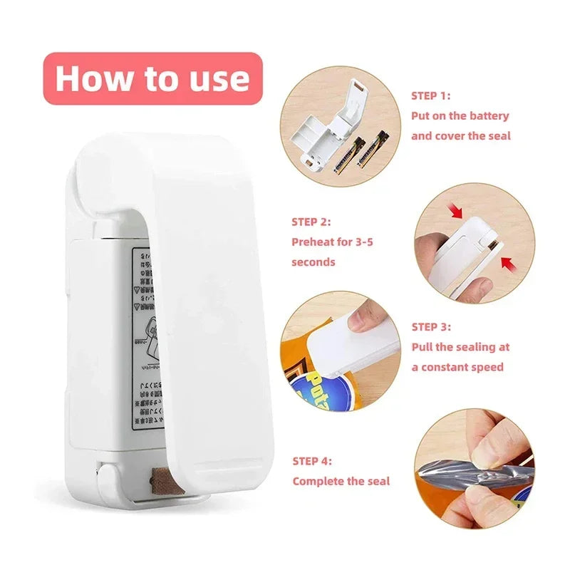 Sellador Térmico Portátil para Bolsas de Alimentos – Mini y Recargable