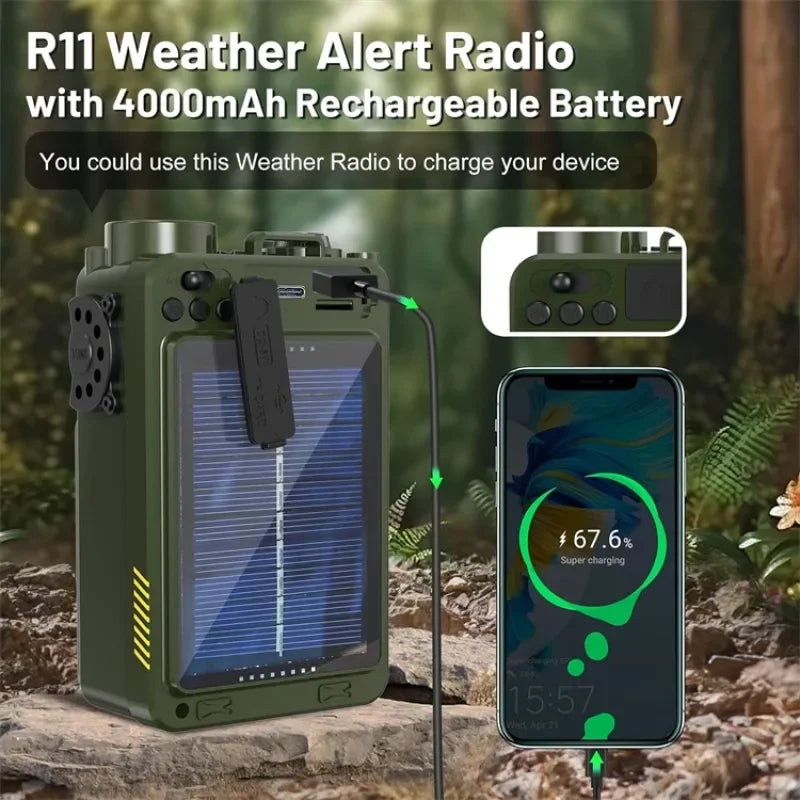 Radio Solar Portátil con AM/FM, Bluetooth y SOS